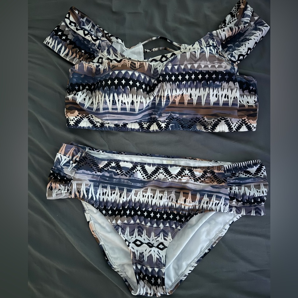 Two piece off the shoulder swimsuit